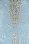 Grey Crepe Unstitched Salwar Suit With Crepe Dupatta