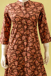 Garnet Floral Printed Cotton Readymade Suit With Pant