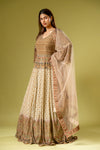 Tussar Crepe Readymade Suit With Net Dupatta