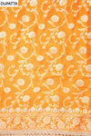 Orange Crepe Tissue Unstitched Salwar Suit With Tissue Dupatta