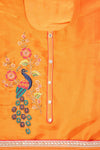 Orange Crepe Tissue Unstitched Salwar Suit With Tissue Dupatta