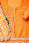 Orange Crepe Tissue Unstitched Salwar Suit With Tissue Dupatta