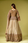 Tussar Crepe Readymade Suit With Net Dupatta