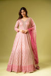 Gajari Georgette Readymade Suit With Net Dupatta