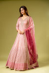 Gajari Georgette Readymade Suit With Net Dupatta