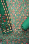 Mint Green Pashmina Unstitched Salwar Suit With Pashmina Dupatta