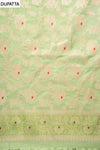 Pista Banarasi Silk Unstitched Salwar Suit With Silk Dupatta