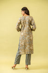 Olive Cotton Readymade Suit And Pant With Cotton Dupatta