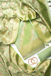 Pista Banarasi Silk Unstitched Salwar Suit With Silk Dupatta