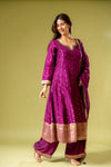 Garnet Dola Readymade Suit And Palazzo With Organza Dupatta