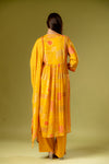 Mustard Crepe Readymade Suit And Palazzo With Crepe Dupatta