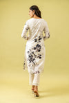 White Cotton Readymade Suit And Pant With Cotton Dupatta