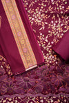Garnet Pashmina Unstitched Salwar Suit With Pashmina Dupatta