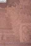Brown Pashmina Unstitched Salwar Suit With Pashmina Dupatta