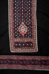 Black Cotton Unstitched Salwar Suit With Cotton Dupatta