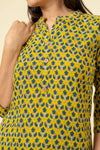 Mehndi Floral Printed Cotton Readymade Long Kurta