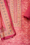 Maroon Cotton Unstitched Salwar Suit With Cotton Dupatta