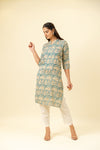 Rama Floral Printed Cotton Readymade Long Kurta