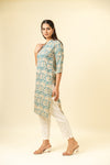 Rama Floral Printed Cotton Readymade Long Kurta