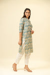 Rama Floral Printed Cotton Readymade Long Kurta