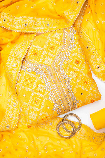 Mango Gold Dolna Unstitched Salwar Suit With Georgette Dupatta