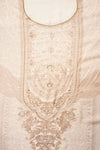 Off White Pashmina Unstitched Salwar Suit With Pashmina Dupatta