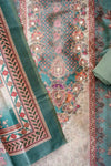 Mint Green Cotton Unstitched Salwar Suit With Cotton Dupatta