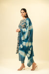 Grey Cotton Readymade Suit And Pant With Cotton Dupatta