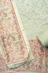 Mint Green Pashmina Unstiched Salwar Suit With Pashmina Dupatta