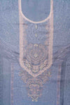 Grey Pashmina Unstitched Salwar Suit With Pashmina Dupatta