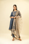 Cotton Readymade Suit And Pant With Organza Dupatta