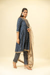 Cotton Readymade Suit And Pant With Organza Dupatta