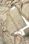 Pista Pashmina Unstiched Salwar Suit With Pashmina Dupatta