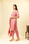 Onion Cotton Readymade Suit And Pant With Cotton Dupatta