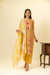 Tussar Cotton Readymade Suit And Pant With Cotton Dupatta