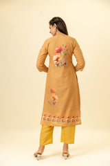 Tussar Cotton Kurti And Pant With Cotton Dupatta