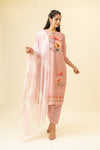 Mauve Cotton Readymade Suit And Pant With Cotton Dupatta