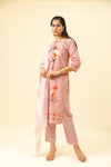 Mauve Cotton Readymade Suit And Pant With Cotton Dupatta