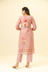 Mauve Cotton Readymade Suit And Pant With Cotton Dupatta