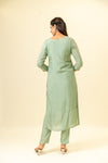 Pista Cotton Readymade Suit And Pant With Cotton Dupatta