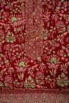 Maroon Pashmina Unstitched Salwar Suit With Cotton Dupatta