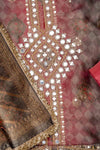 Gajari Organza Unstitched Salwar Suit With Organza Dupatta