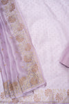 Mauve Organza Unstitched Salwar Suit With Organza Dupatta