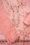 Peach Georgette Unstitched Salwar Suit With Chiffon Dupatta