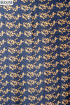 Midnight Blue Satin Digital Printed Saree With Unstitched Blouse