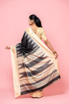 Black Dola Silk Saree With Unstitched Blouse
