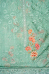 Sea Green Georgette Unstitched Suit With Chiffon Dupatta