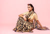 Black Georgette Printed Saree With Unstitched Blouse
