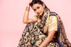 Black Georgette Printed Saree With Unstitched Blouse