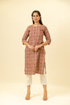 Rani Floral Printed Cotton Readymade Long Kurta